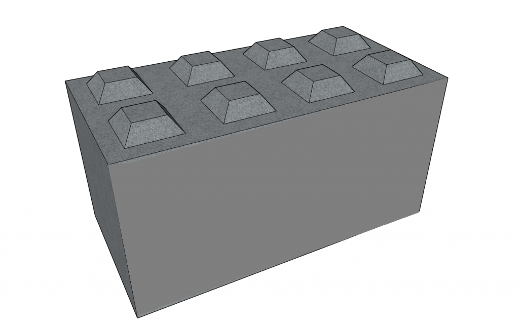AB1 Betonové kostky: Betonový blok AB1 1600x800x800 mm