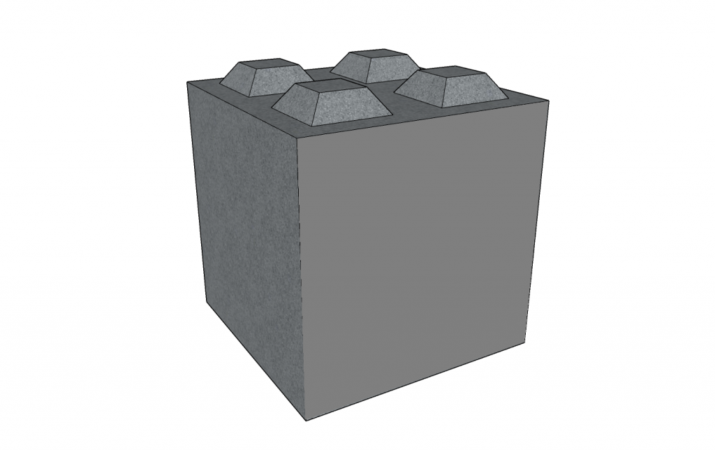 BetonovblokAB2800x800x800mm Betonové kostky: Betonový blok AB2 800x800x800 mm