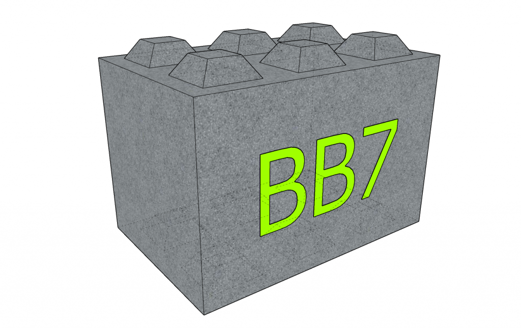 BetonovblokBB7900x600x600mm Betonové kostky: Betonový blok BB7 900x600x600 mm